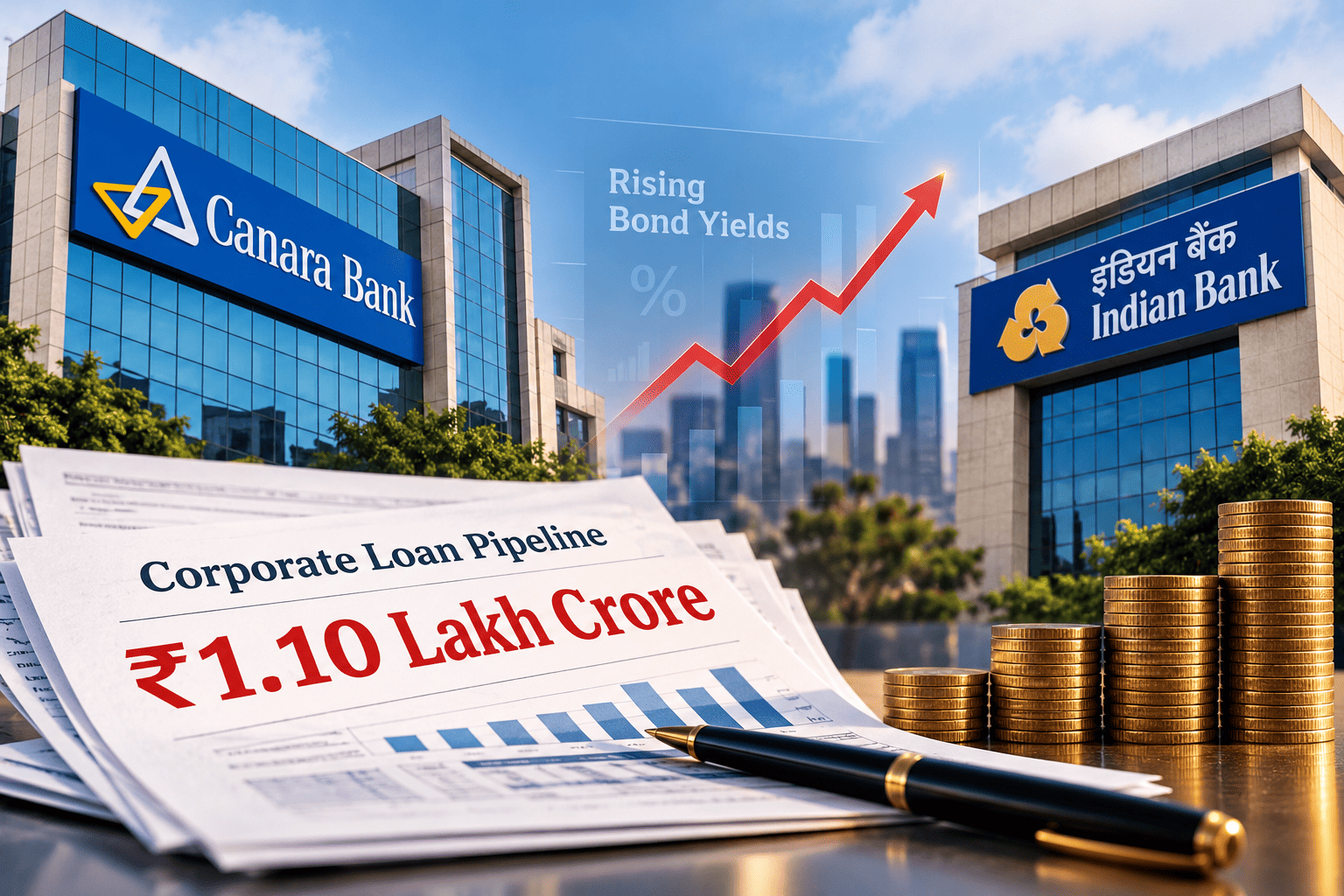 Canara Bank, Indian Bank Report ₹1.10 Lakh Crore Corporate Loan Pipeline as Bond Yields Rise