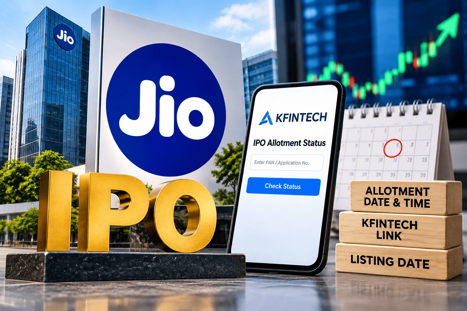 Jio IPO Allotment Status Today: Date, Time, KFinTech Link and Listing Date